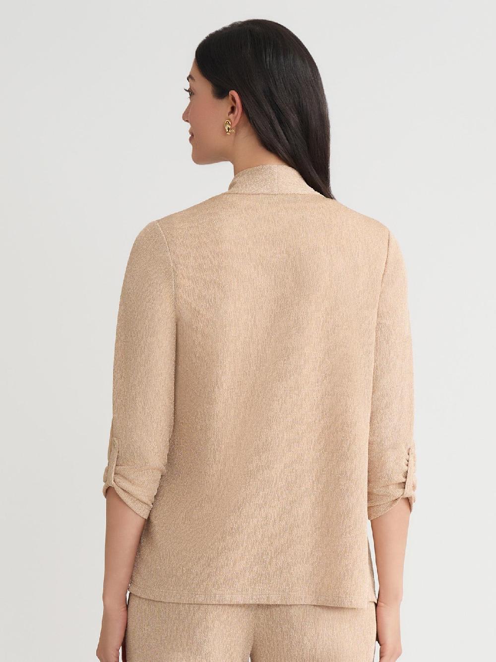 Kasper Open Front Cardigan Shimmer Knit
