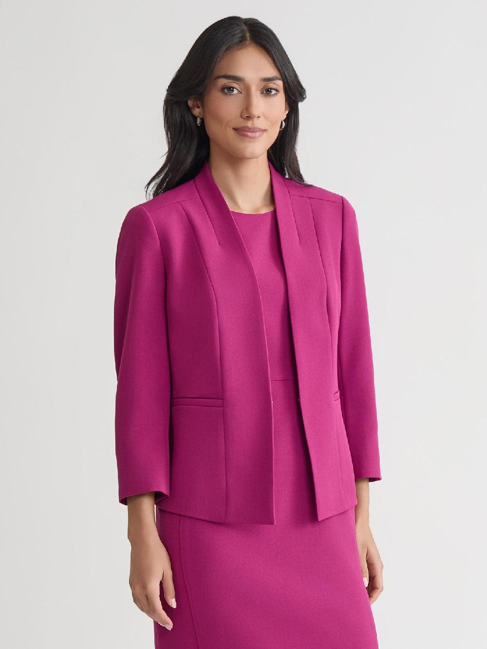 Kasper Open Front Jacket Iconic Stretch Crepe
