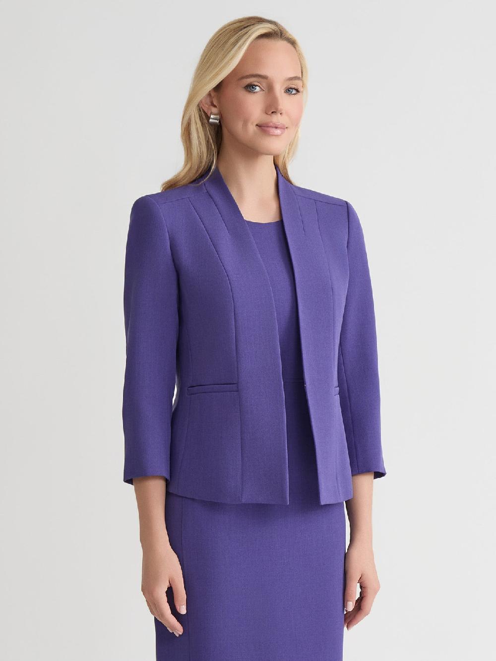 Kasper Open Front Jacket Iconic Stretch Crepe