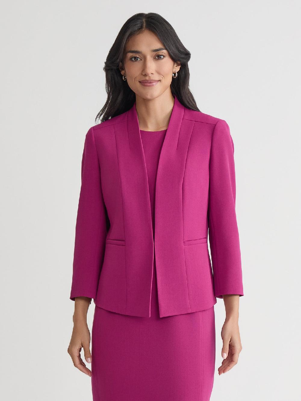 kasper Open Front Jacket Iconic Stretch Crepe