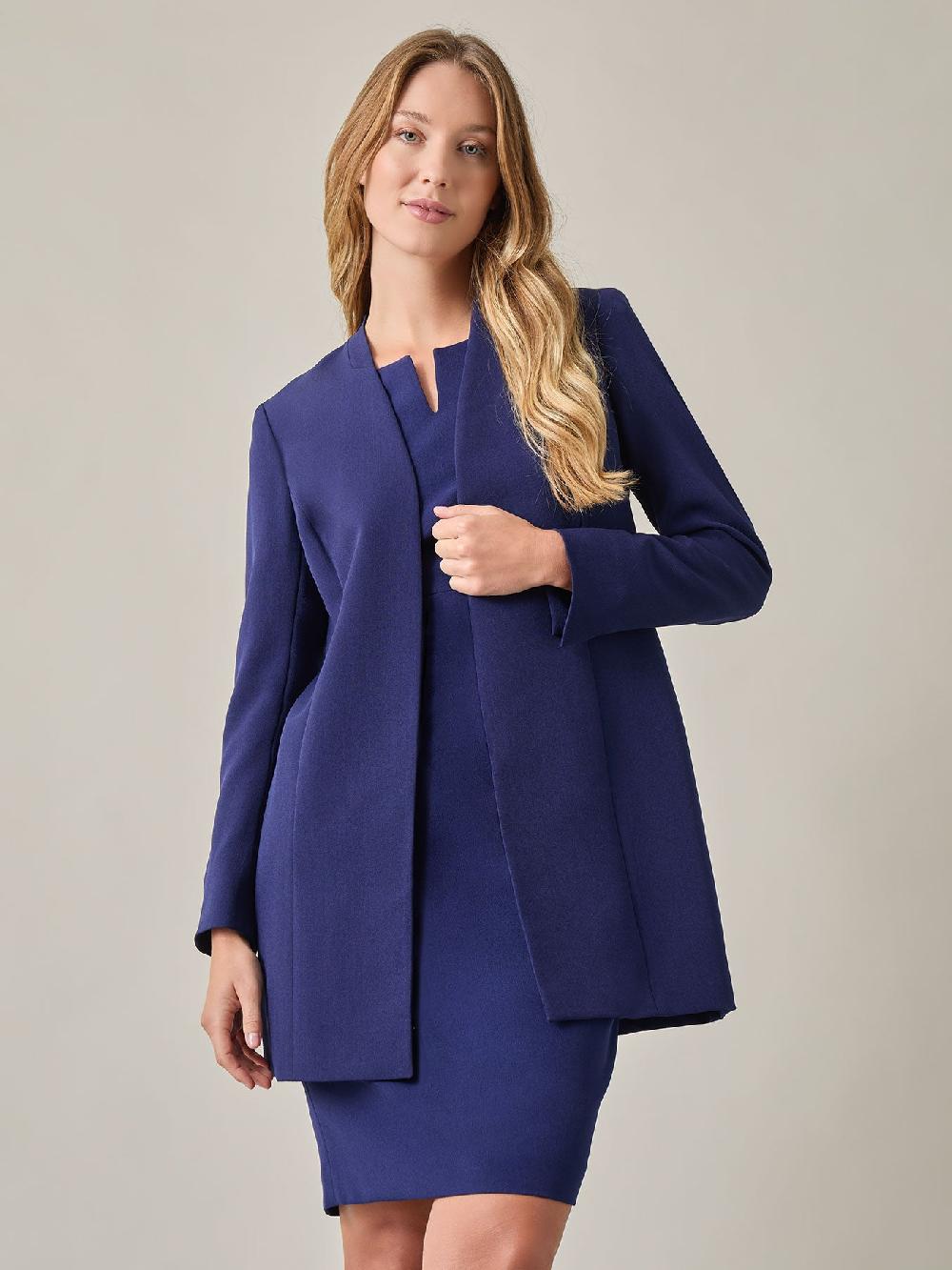 kasper Open Front Topper Iconic Stretch Crepe