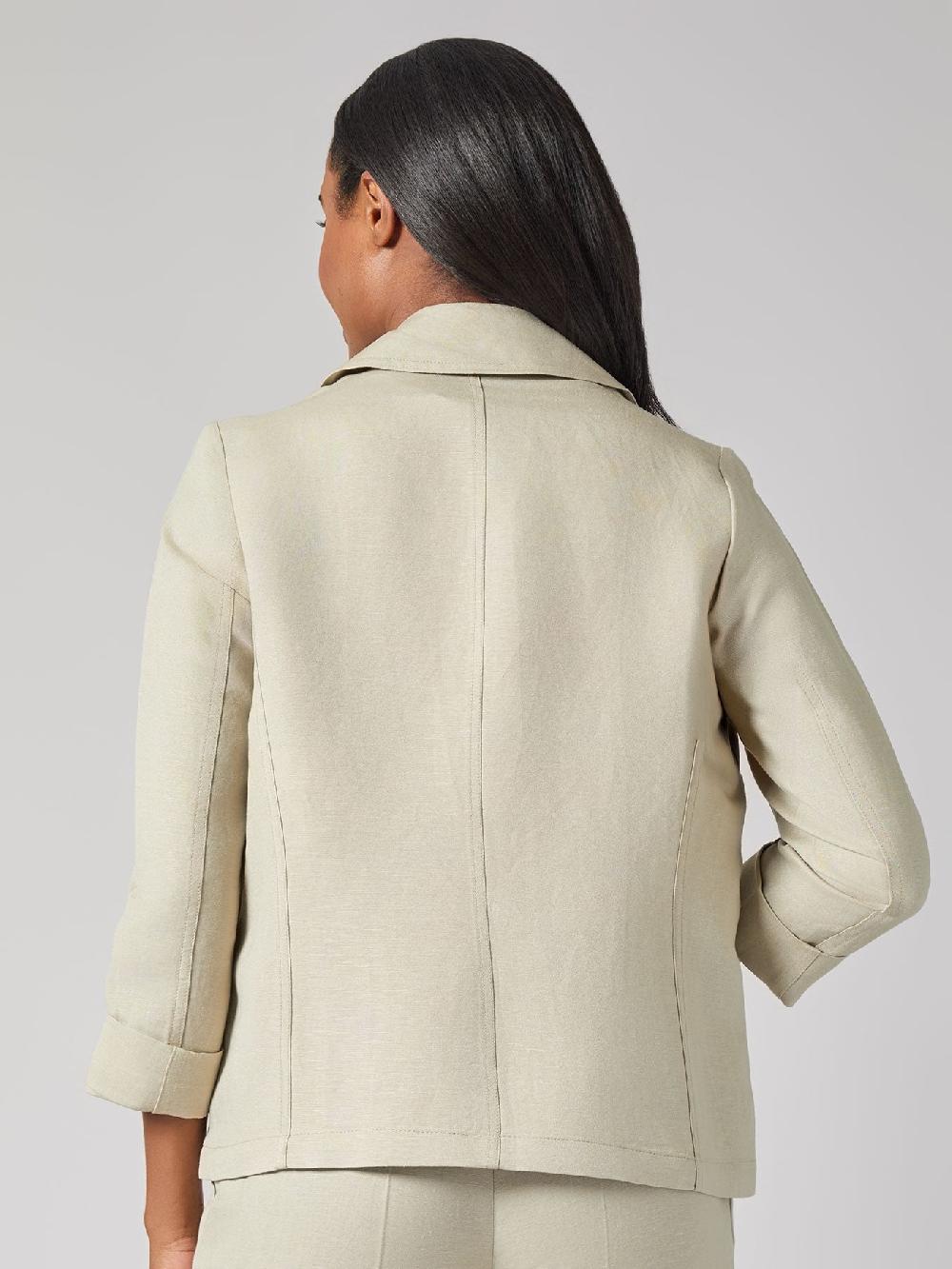 Kasper Open Seamed Jacket Linen