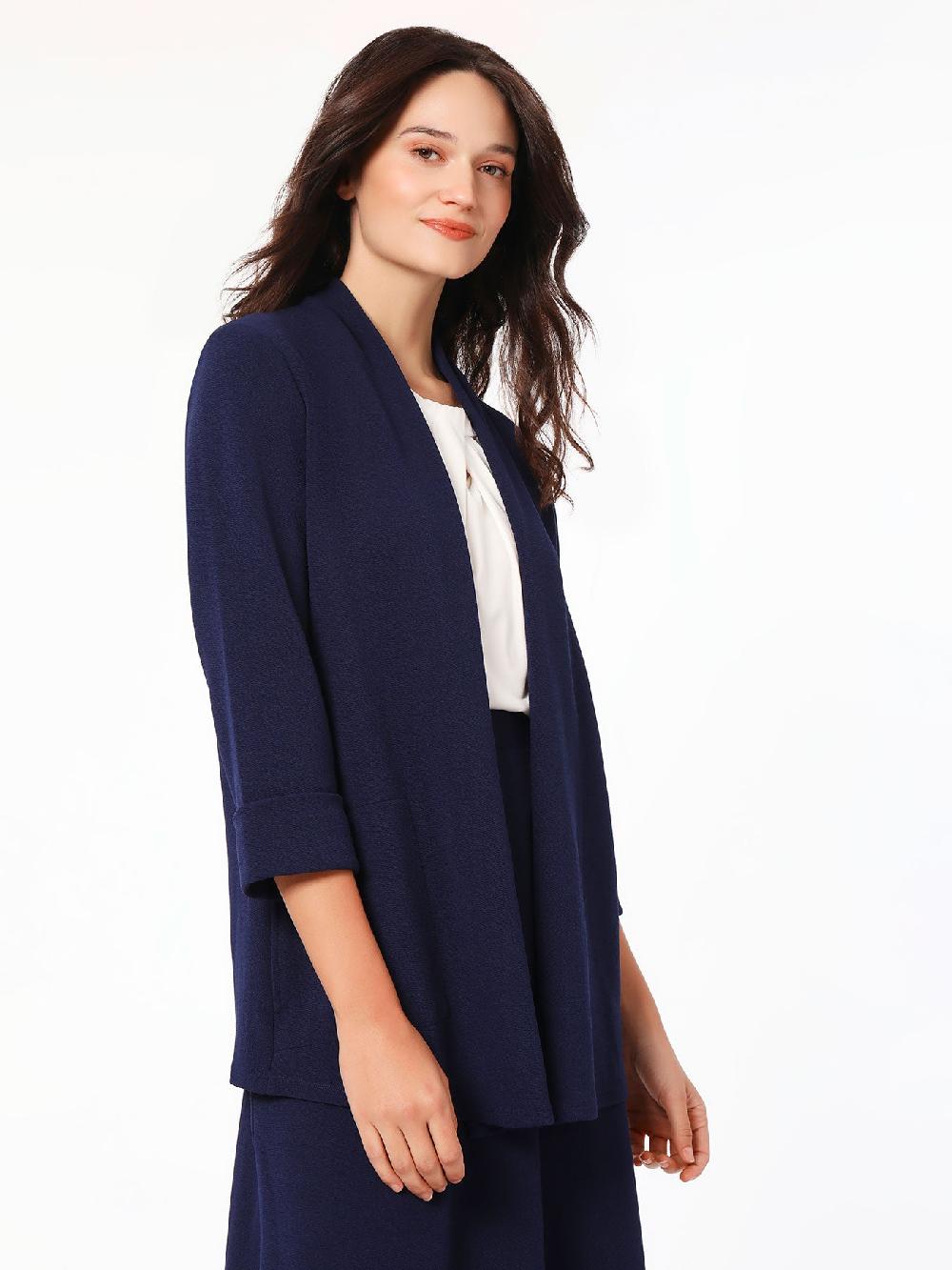 Kasper Parker Cardigan Iconic Stretch Crosshatch