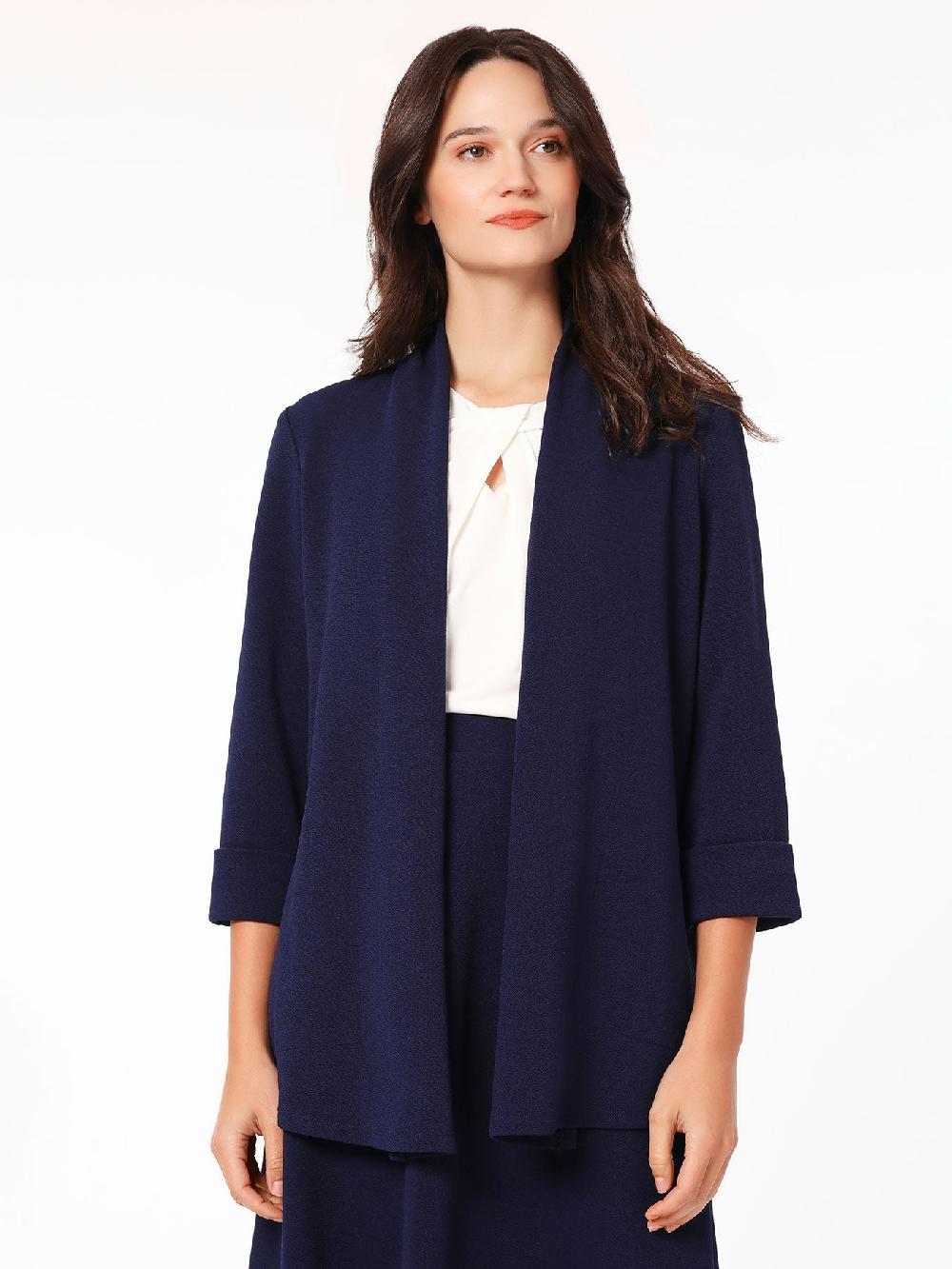 kasper Parker Cardigan Iconic Stretch Crosshatch