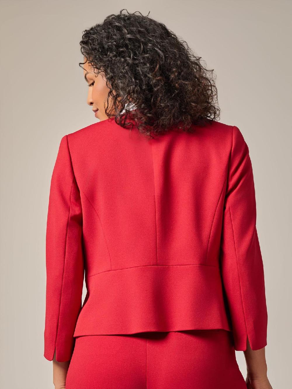 Kasper Peplum Jacket Crimson