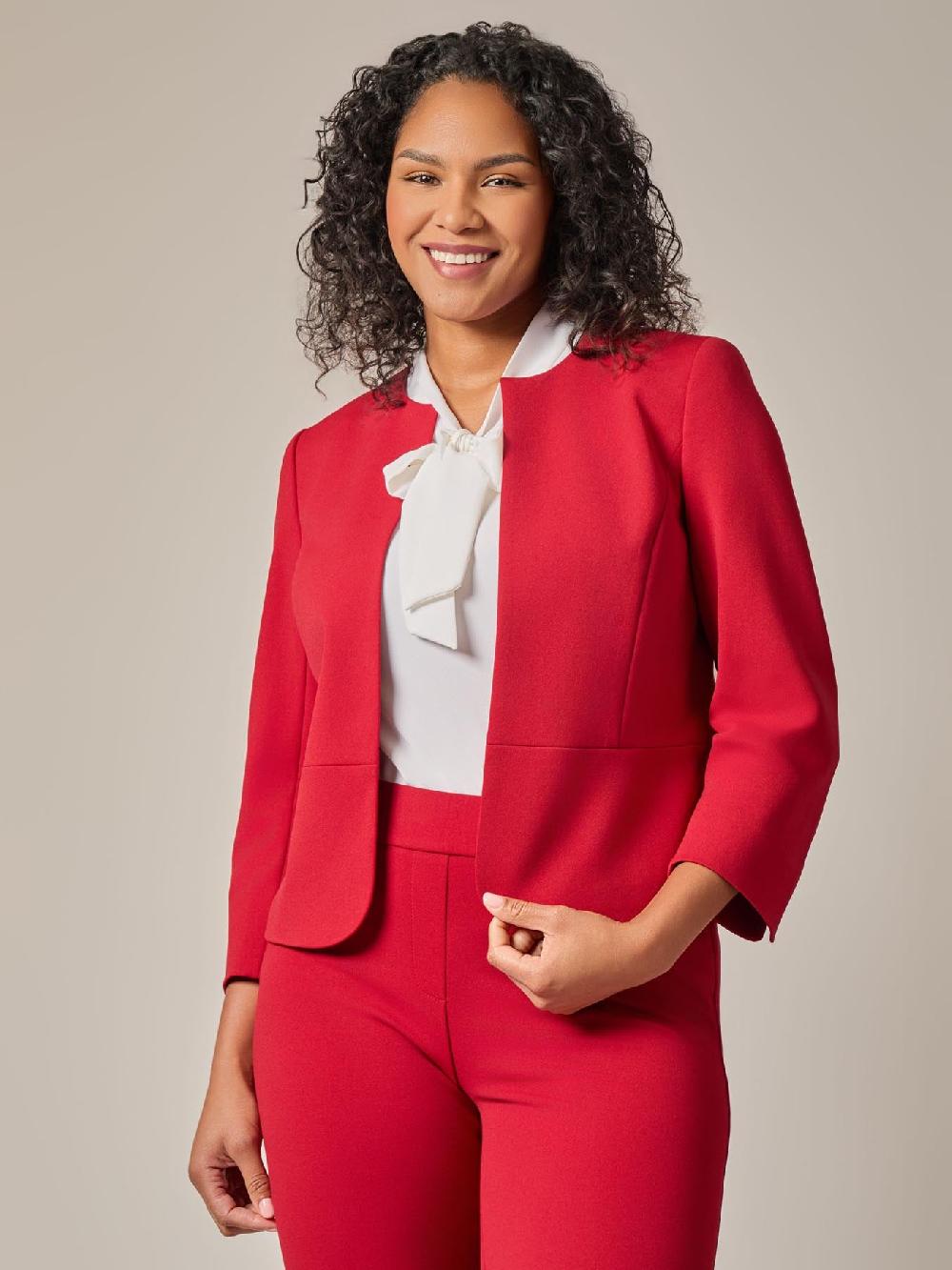 kasper Peplum Jacket Crimson