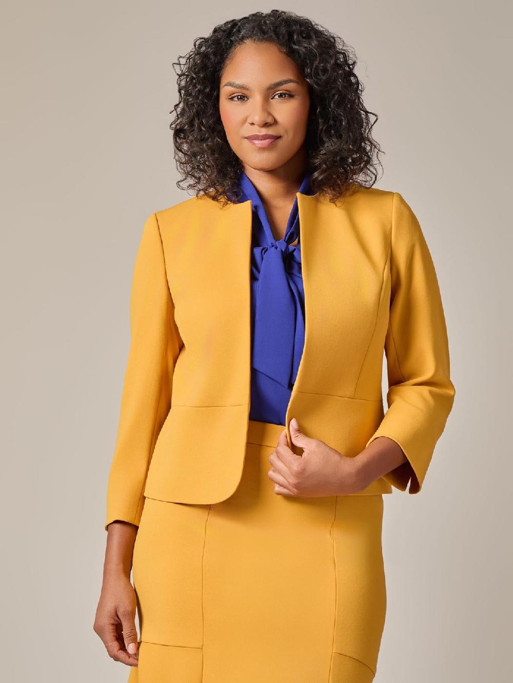 kasper Peplum Jacket Gold Signature