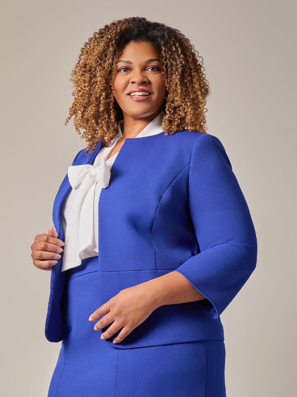 Kasper Peplum Jacket Royal Signature