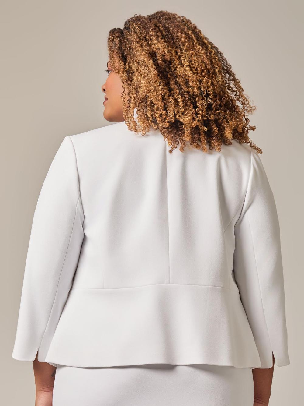 Kasper Peplum Jacket White