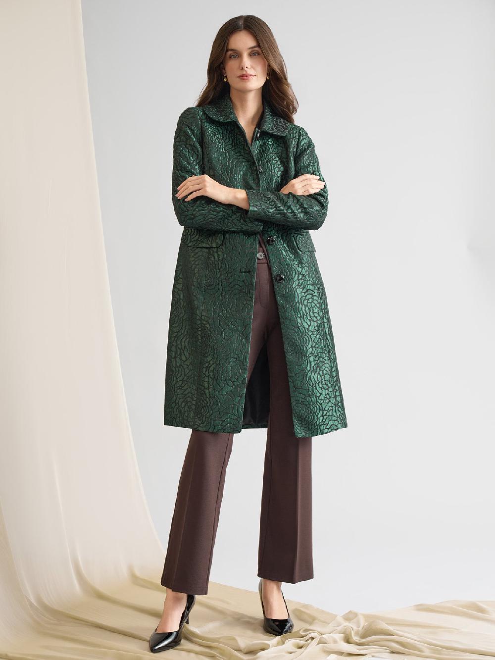 kasper Peter Pan Collar Topper Jacquard Knit