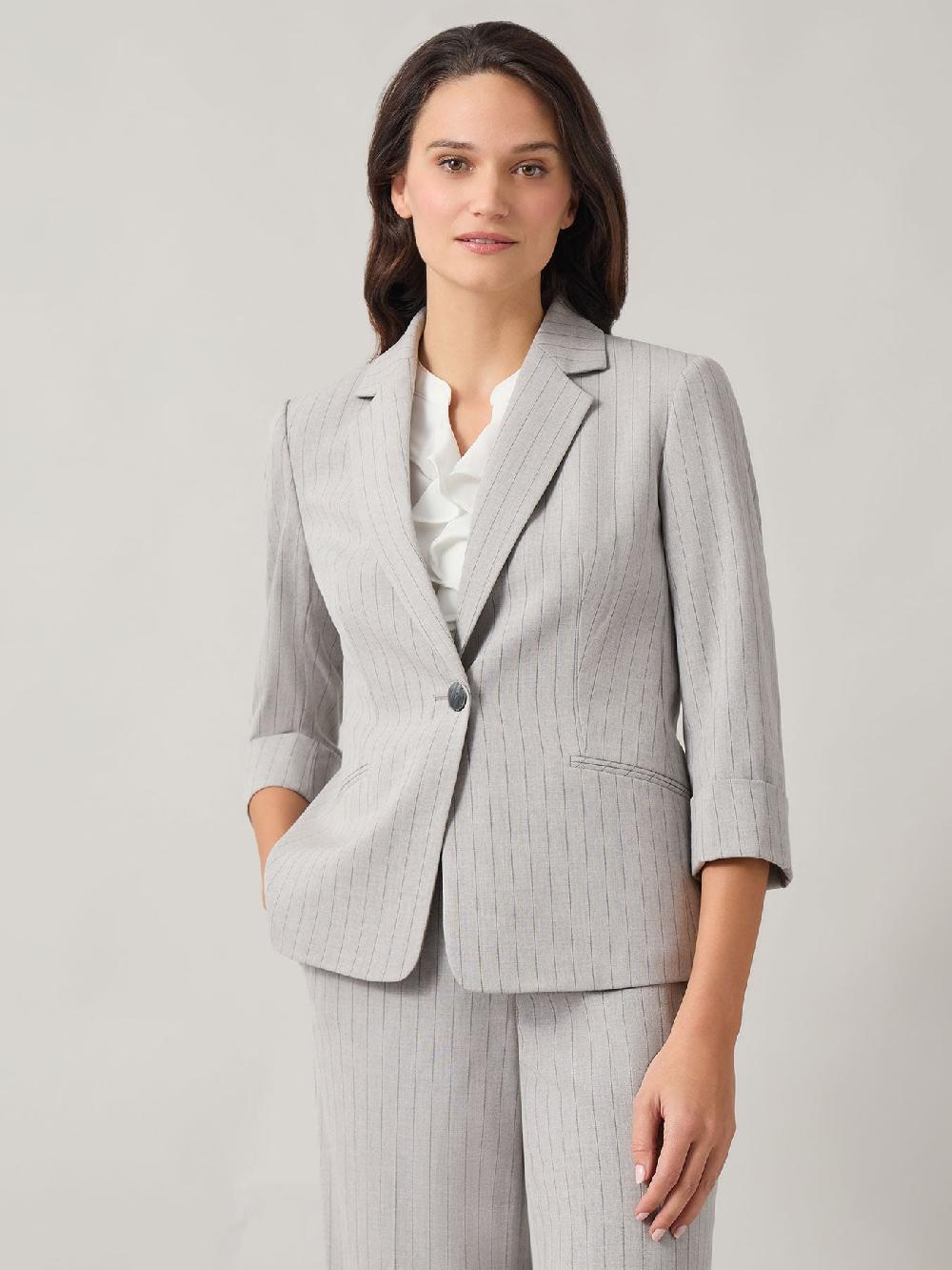 kasper Petite Ava Jacket Pinstripe