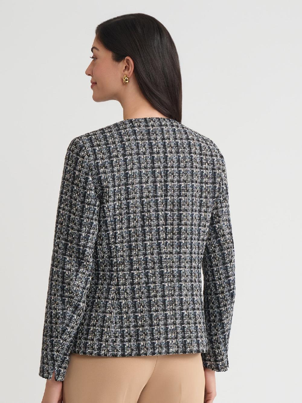Kasper Petite Boucle Open Front Jacket Tweed