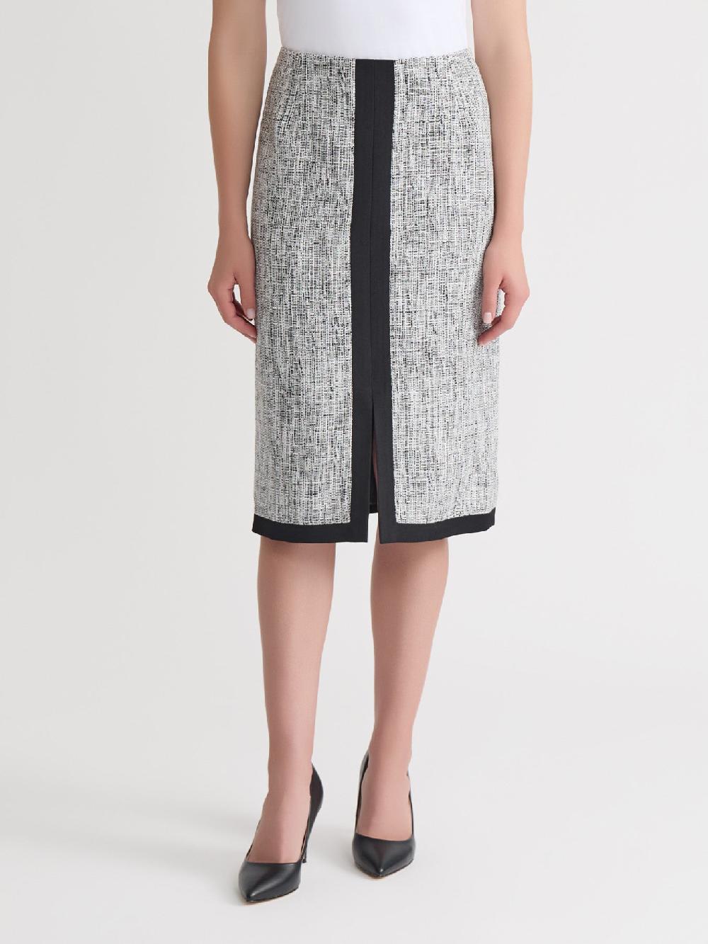 kasper Petite Colorblock Skimmer Skirt Tweed