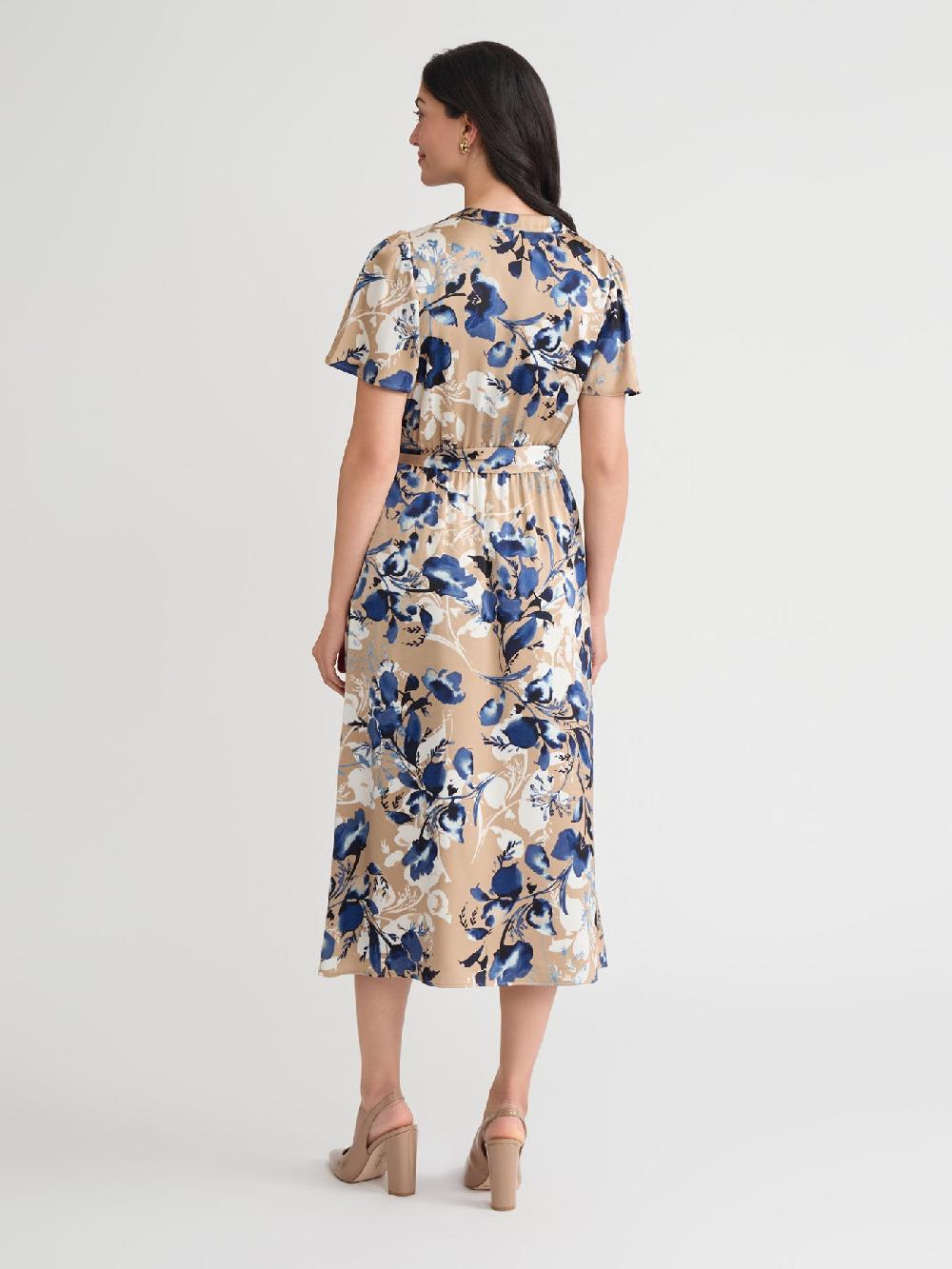Kasper Petite Floral Shirt Dress Satin