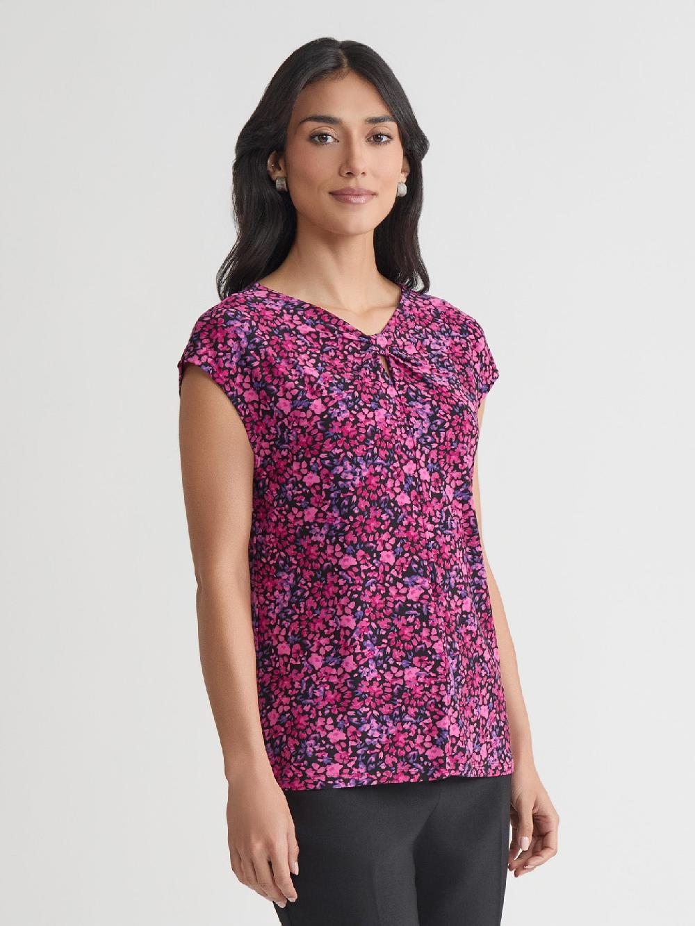 Kasper Petite Front Knot Top Everyday Knit