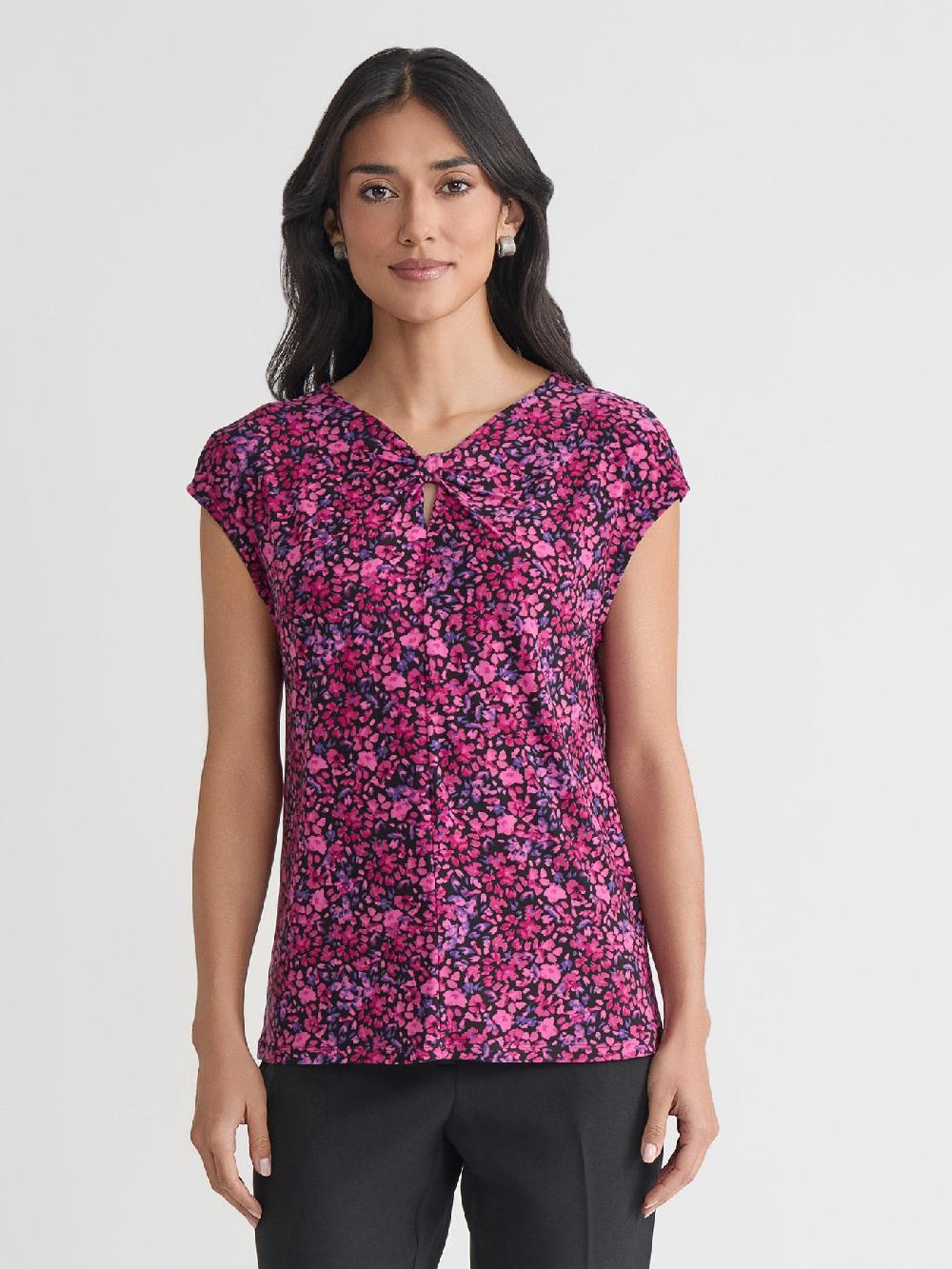 kasper Petite Front Knot Top Everyday Knit