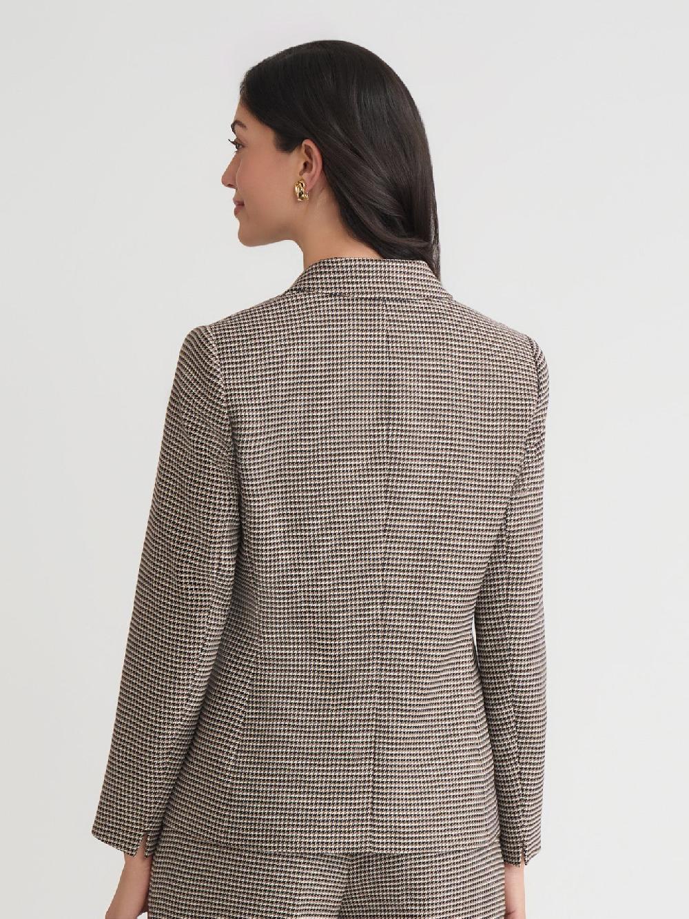 Kasper Petite One Button Jacket Houndstooth