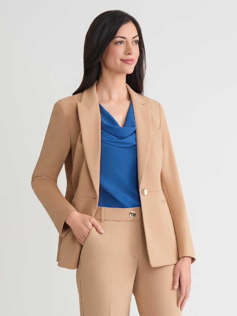 Kasper Petite One Button Jacket Stretch Twill