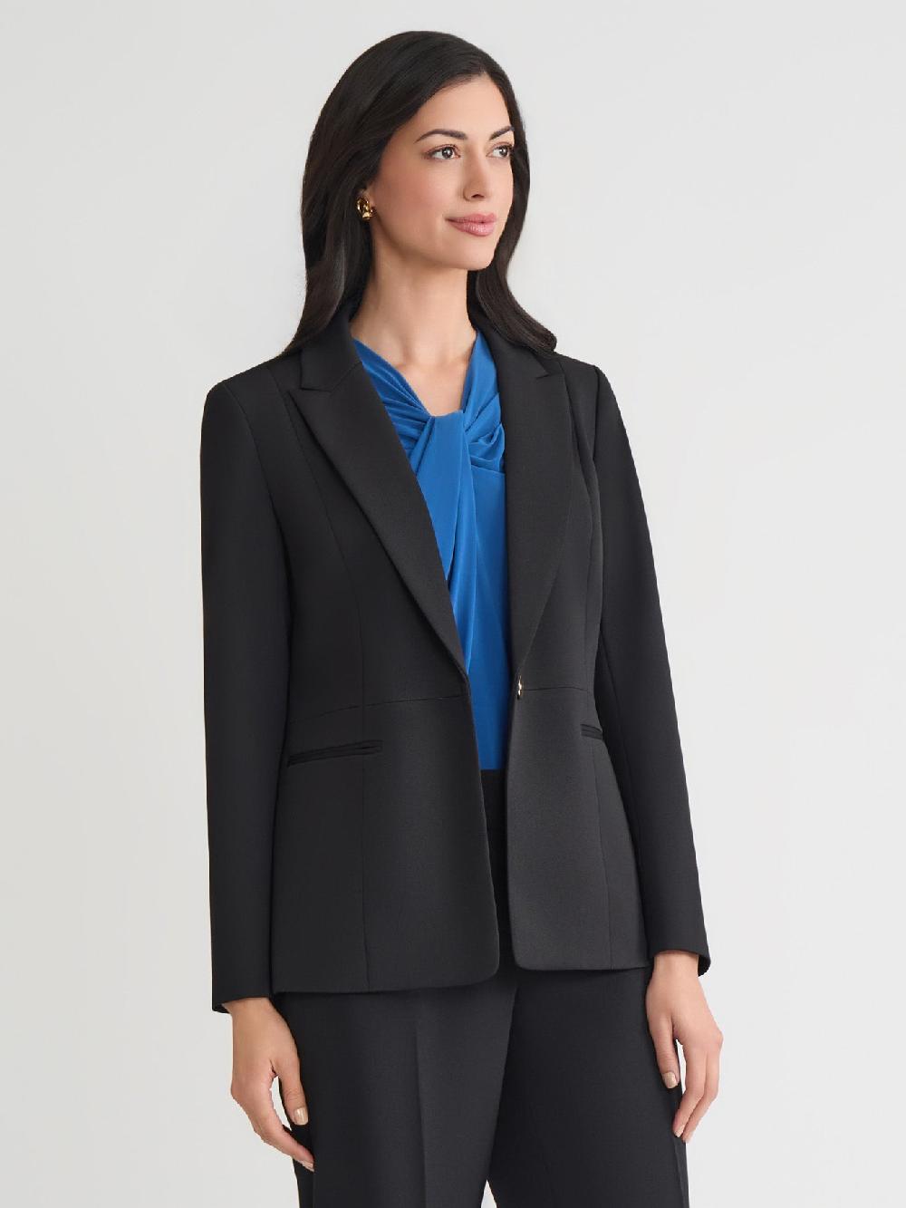 Kasper Petite One Button Jacket Stretch Twill