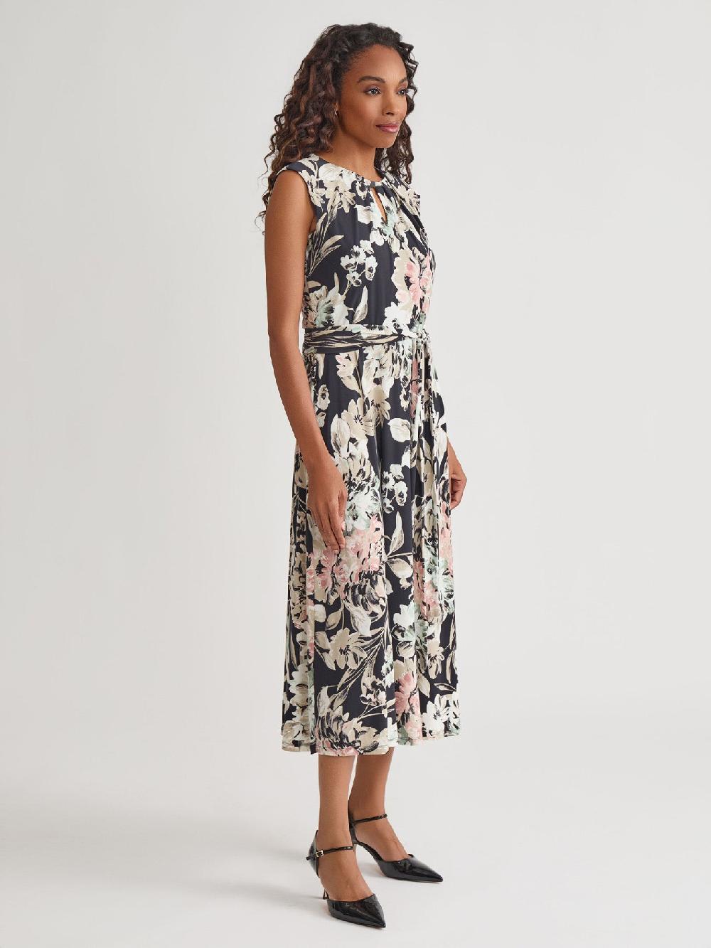 Kasper Petite Pleat Neck Dress Everyday Knit