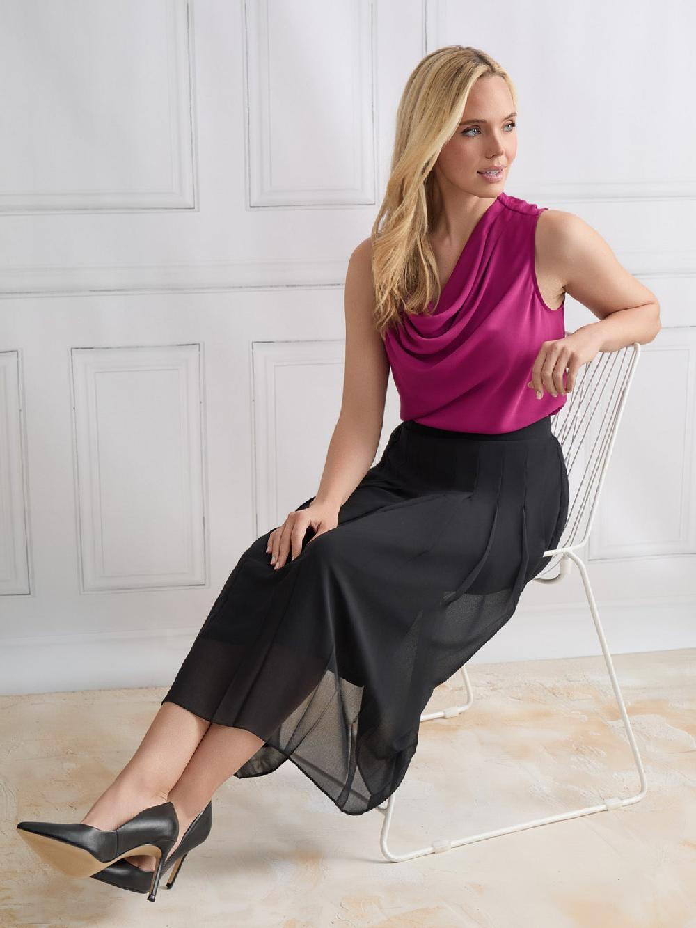 Kasper Petite Pull-On Pleated Skirt Everyday Knit