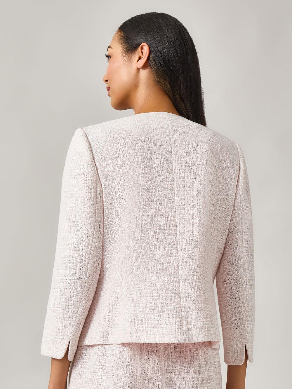 Kasper Petite Scallop Front Jacket Tweed