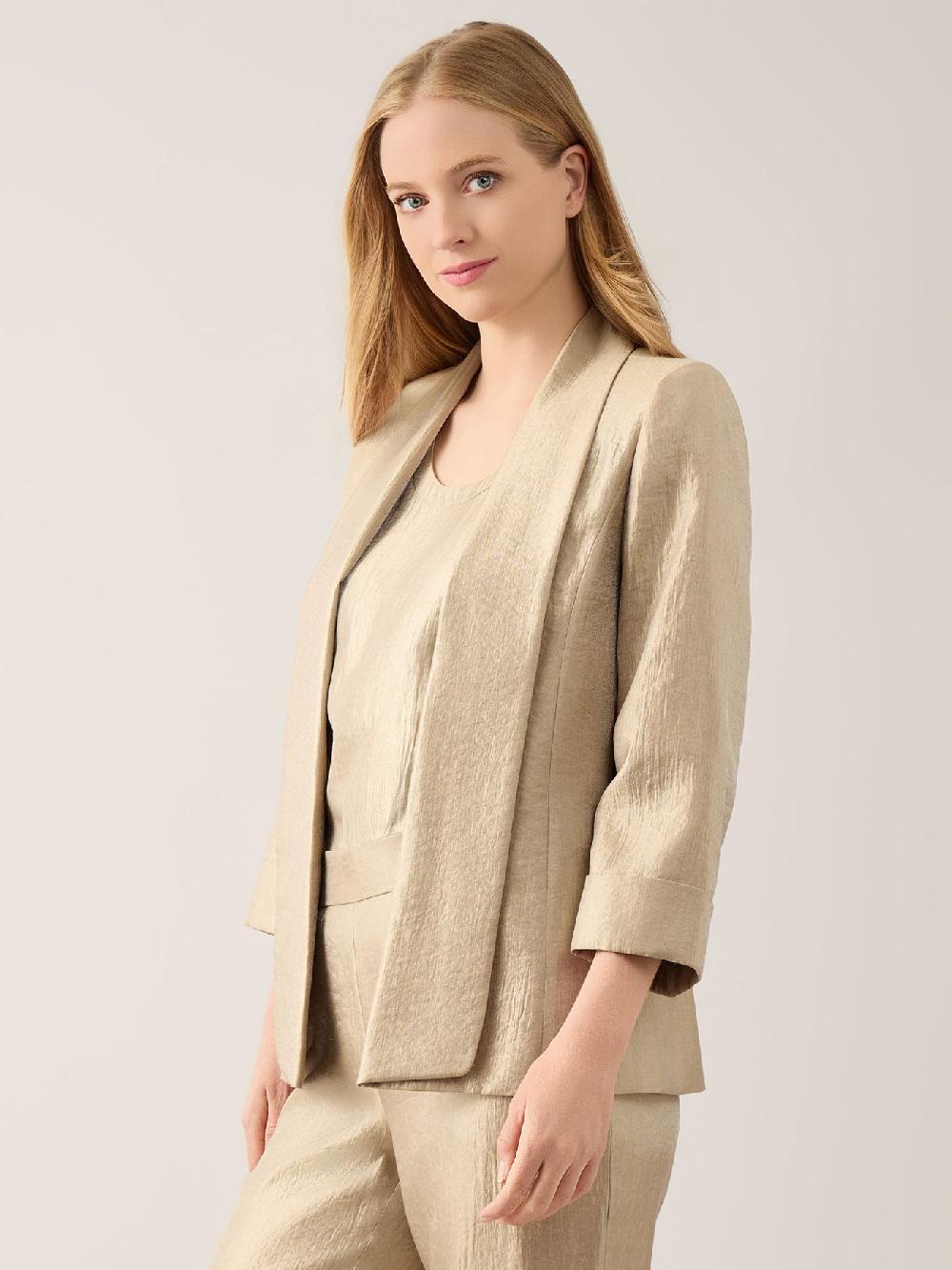 Kasper Petite Shawl Collar Jacket Shimmer Twill