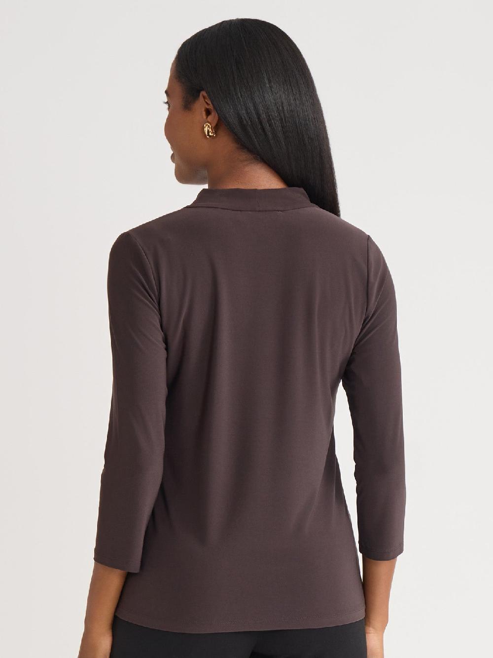 Kasper Petite Tie Neck Top Everyday Knit