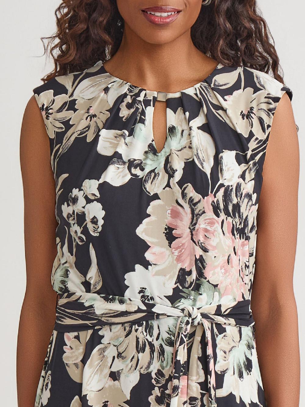 Kasper Pleat Neck Dress Everyday Knit