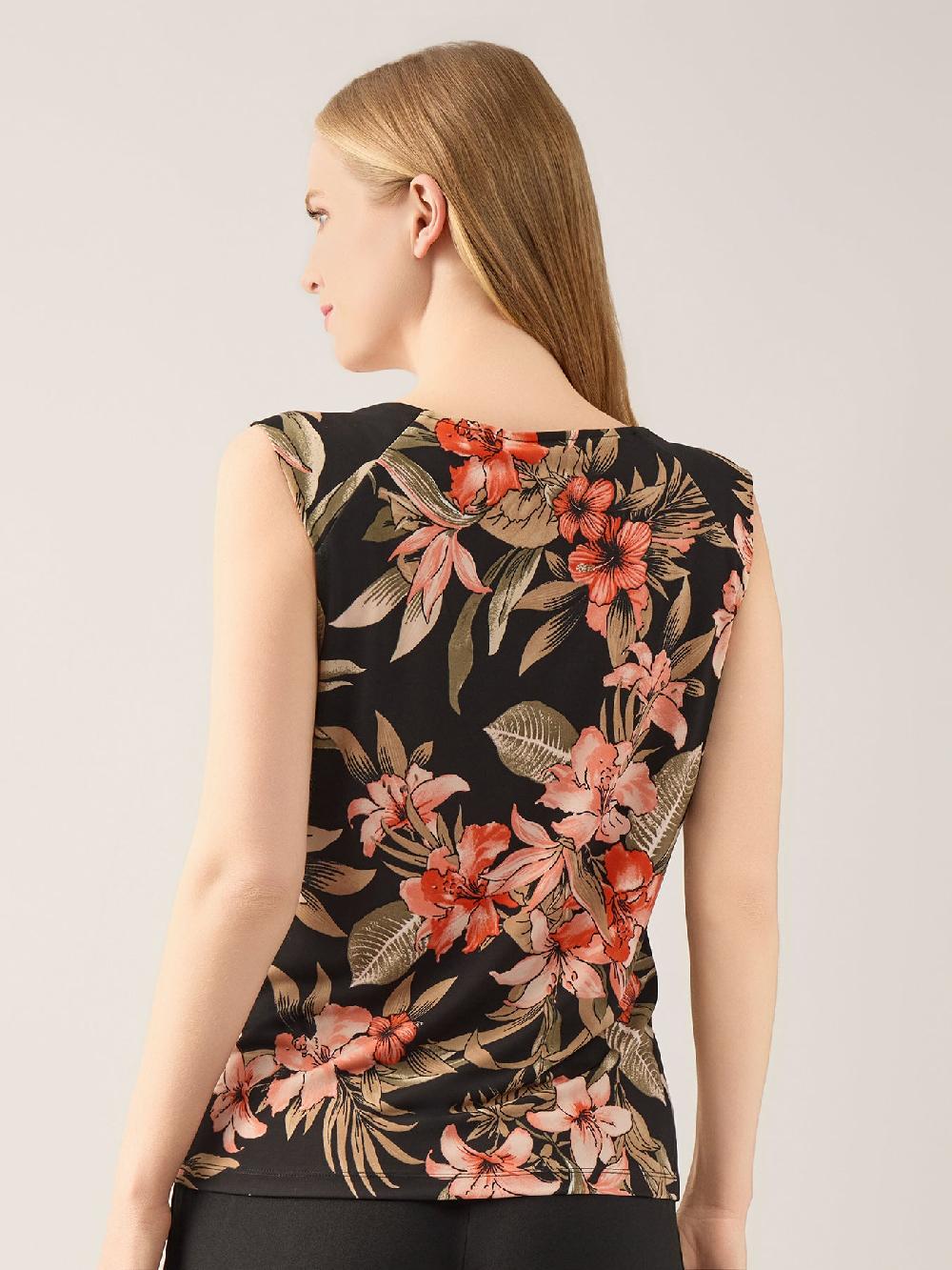 Kasper Plus Cap Sleeve Cowl Neck Top Everyday Knit