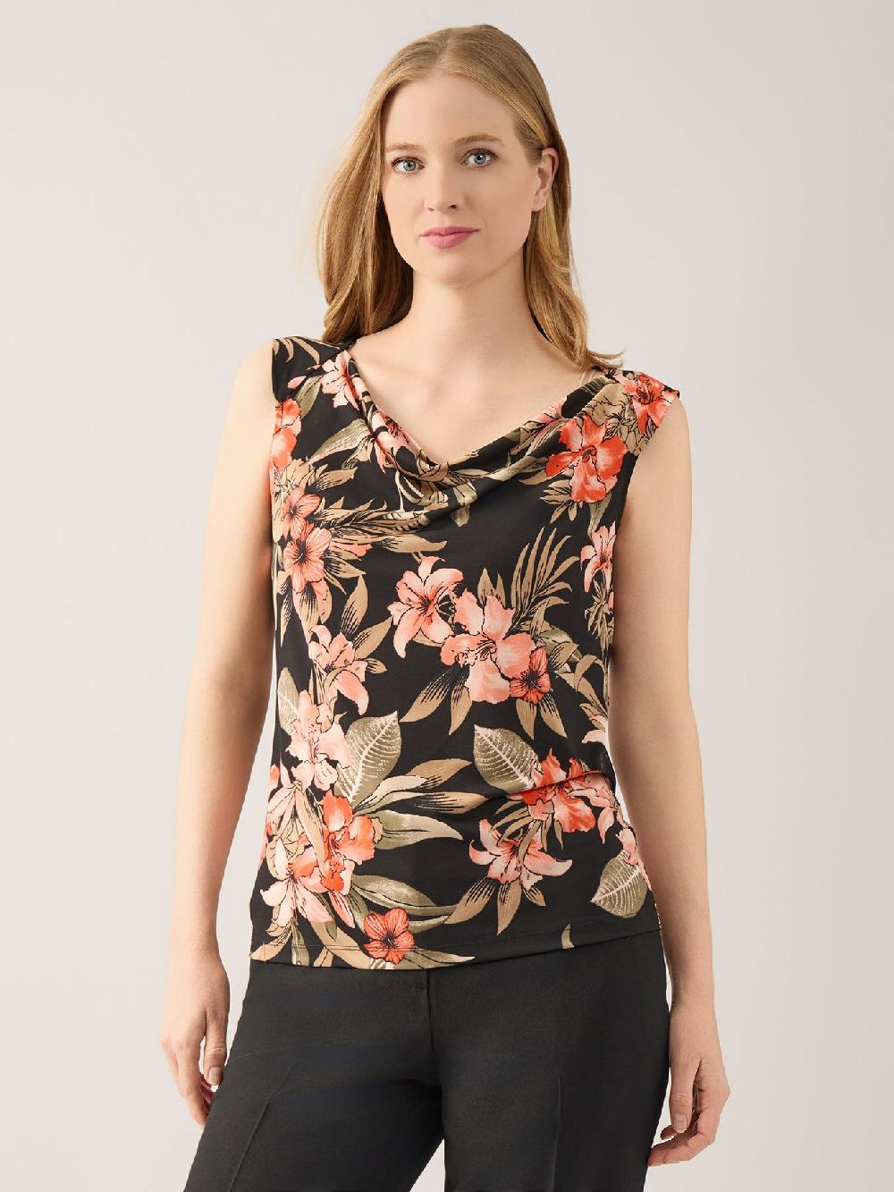 kasper Plus Cap Sleeve Cowl Neck Top Everyday Knit