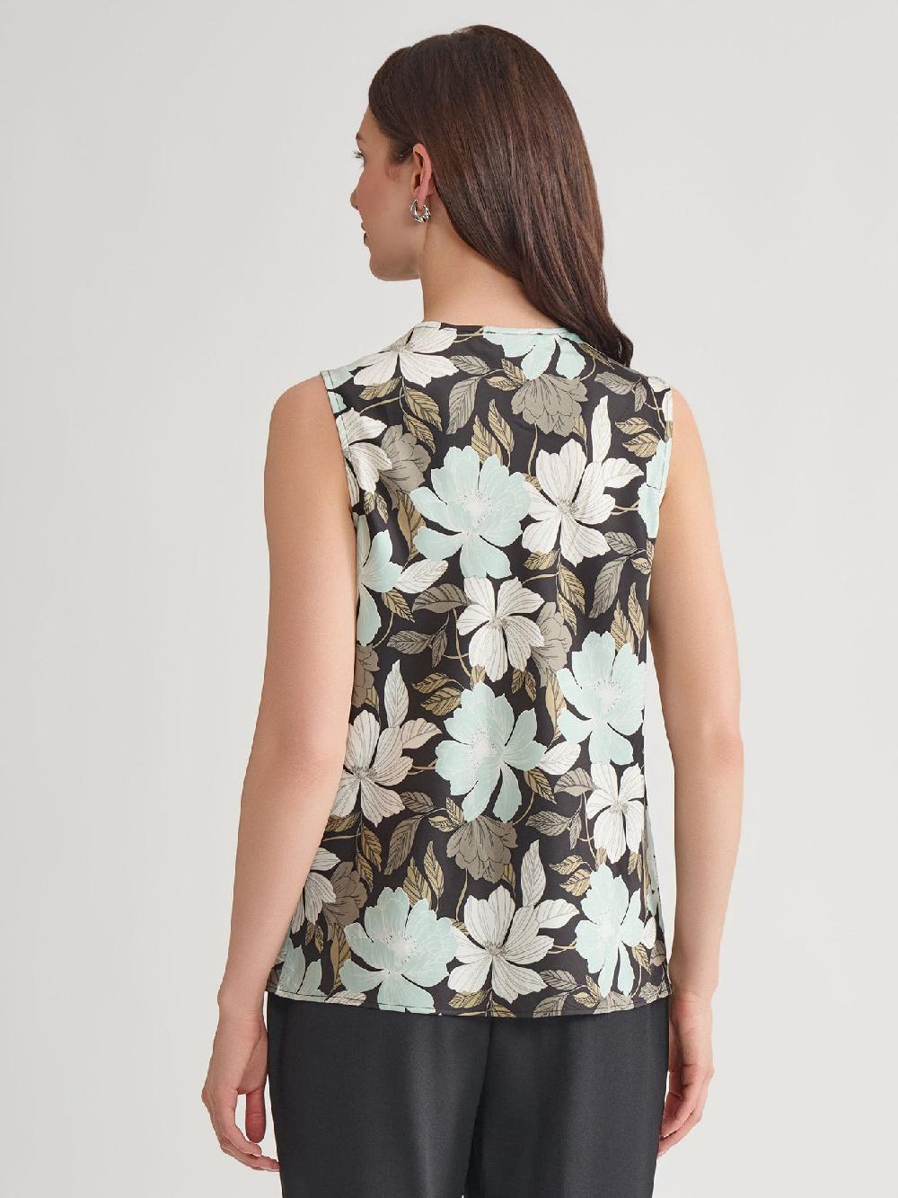 Kasper Plus Cap Sleeve Cowl Neck Top Satin