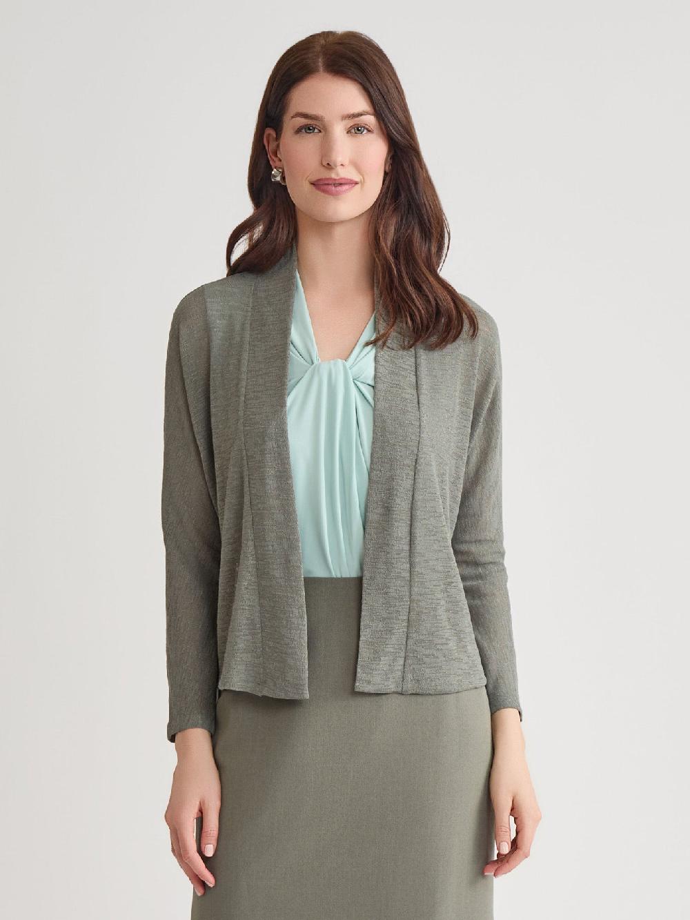 kasper Plus Dolman Sleeve Knit Cardigan