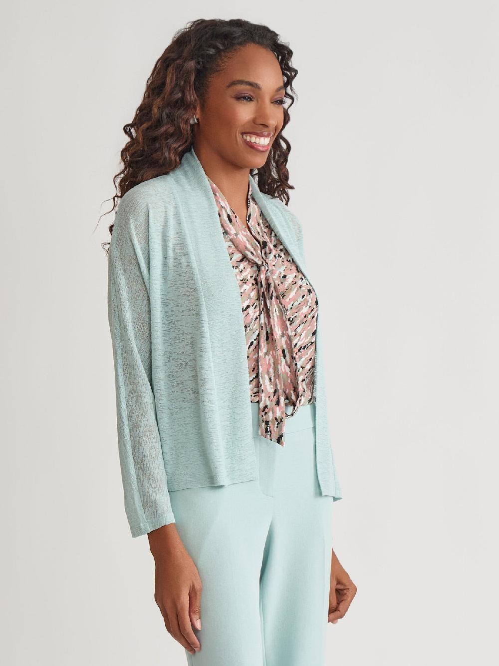 Kasper Plus Dolman Sleeve Knit Cardigan