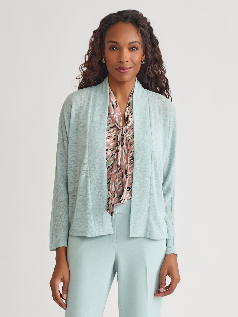 kasper Plus Dolman Sleeve Knit Cardigan
