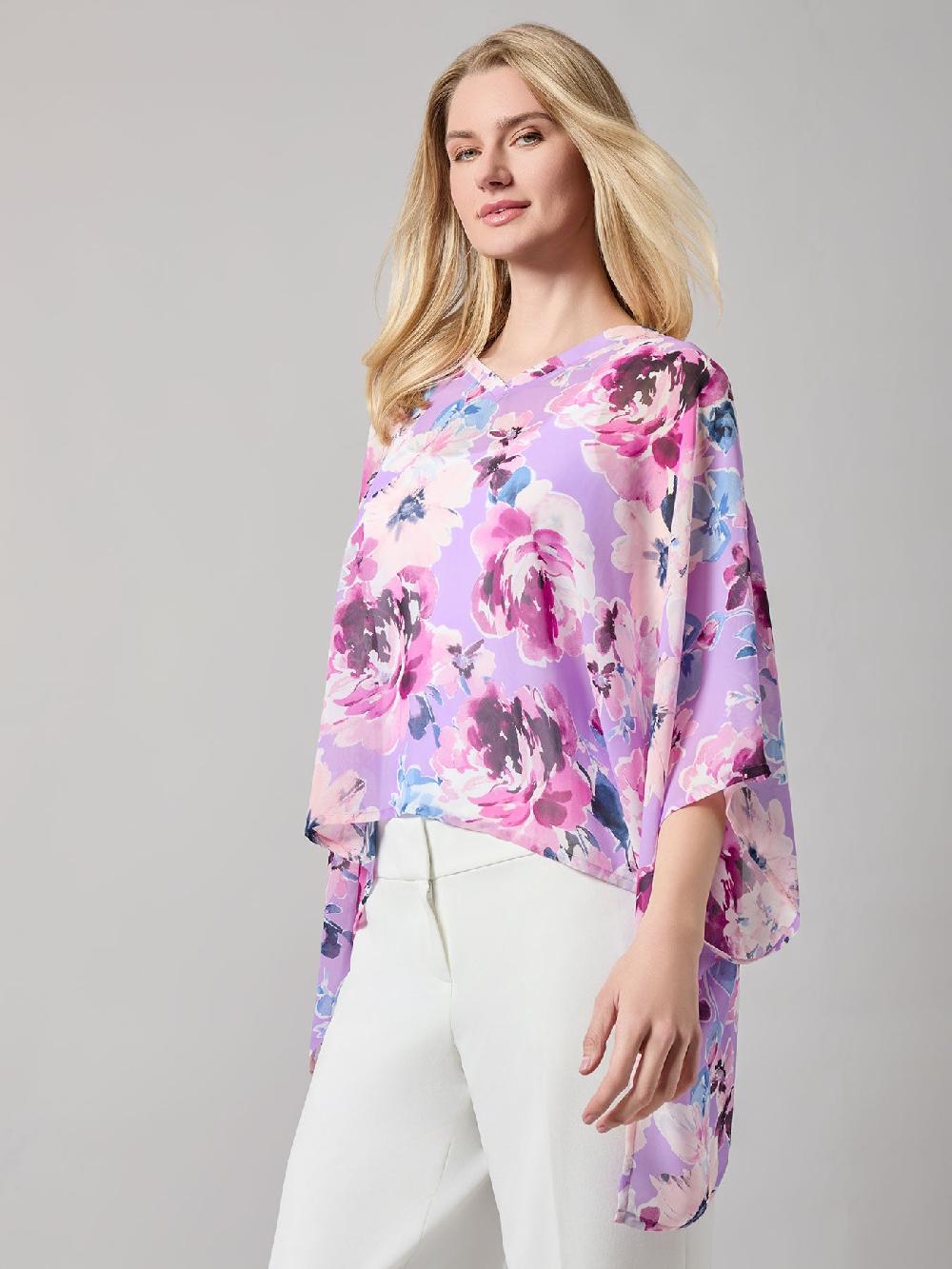 Kasper Plus Dolman Sleeve Poncho Soft Drape