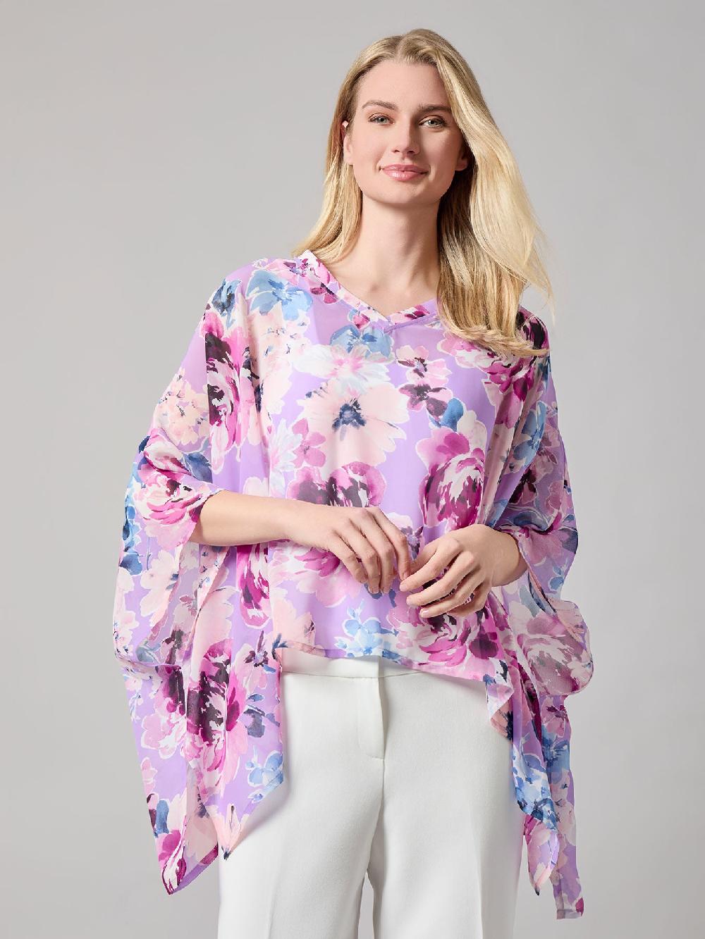 kasper Plus Dolman Sleeve Poncho Soft Drape