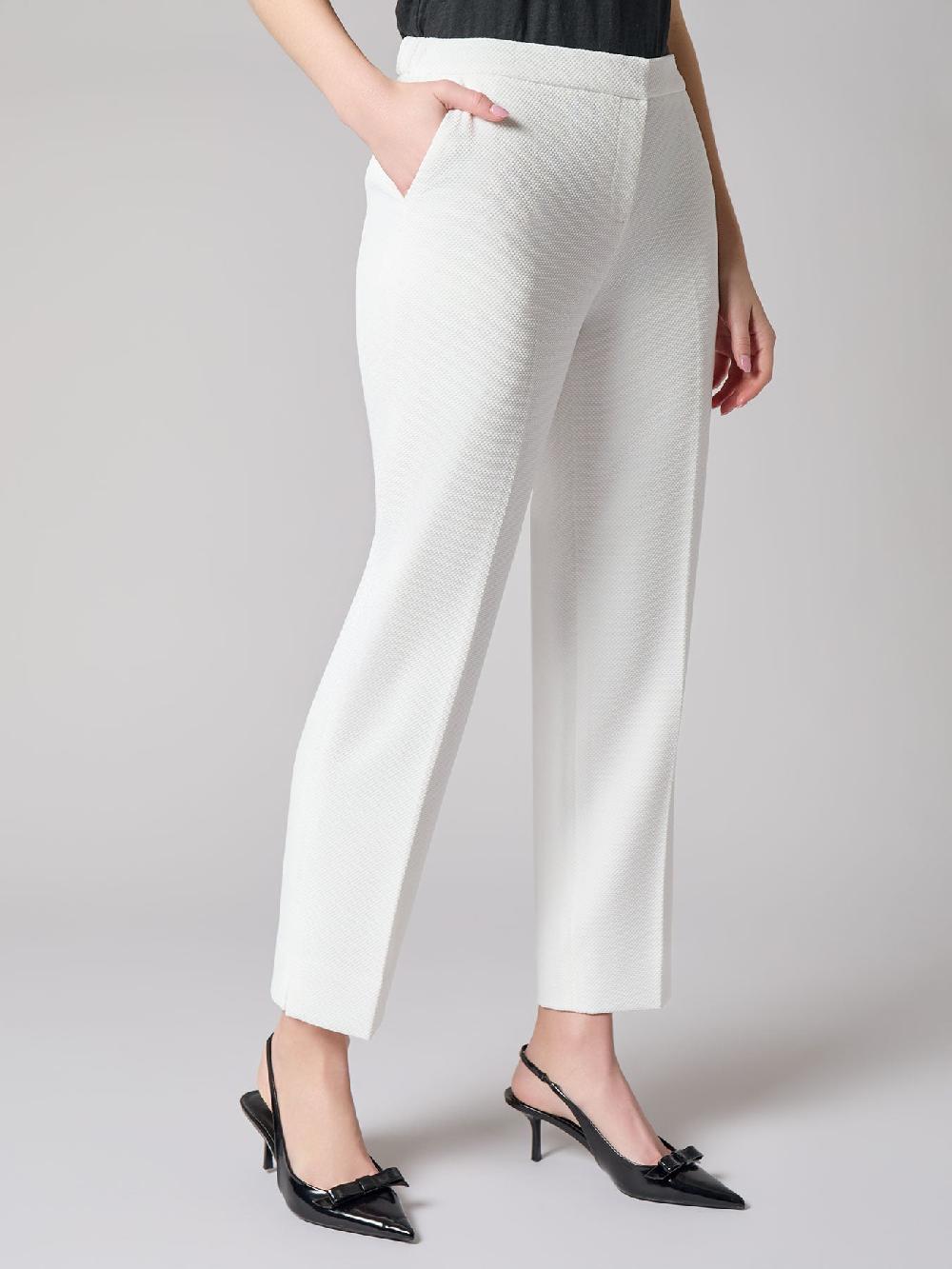 Kasper Plus Elastic Back Side Slit Pant Pique