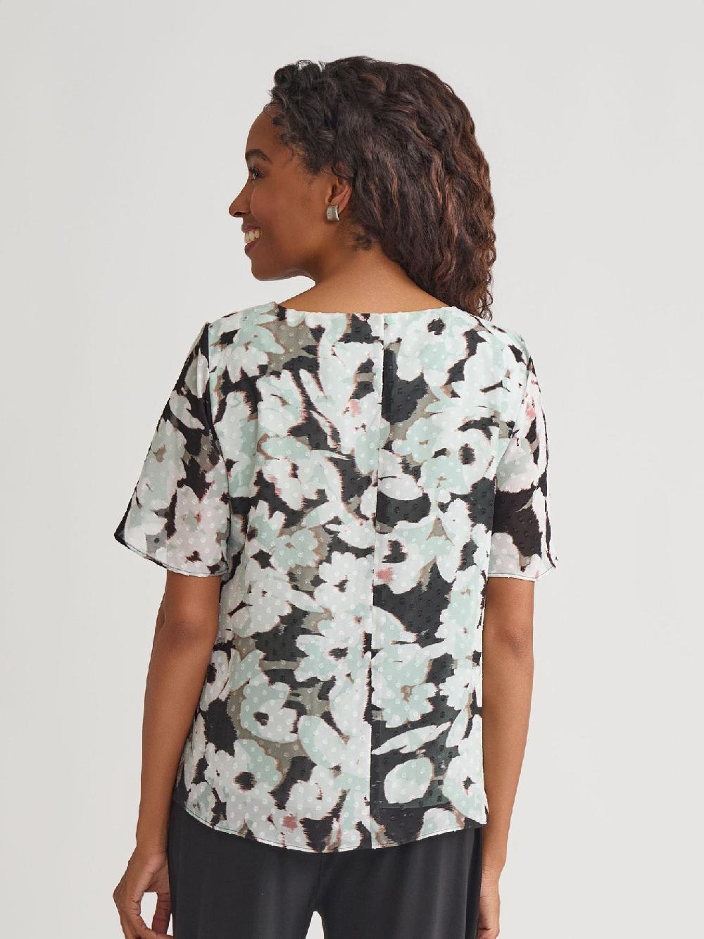 Kasper Plus Flare Sleeve Blouse Soft Drape