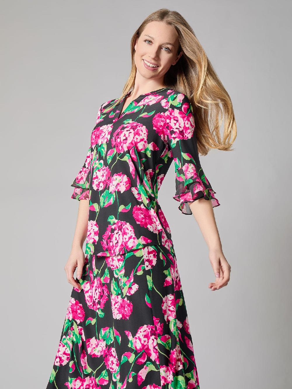 Kasper Plus Flutter Sleeve Blouse Everyday Knit