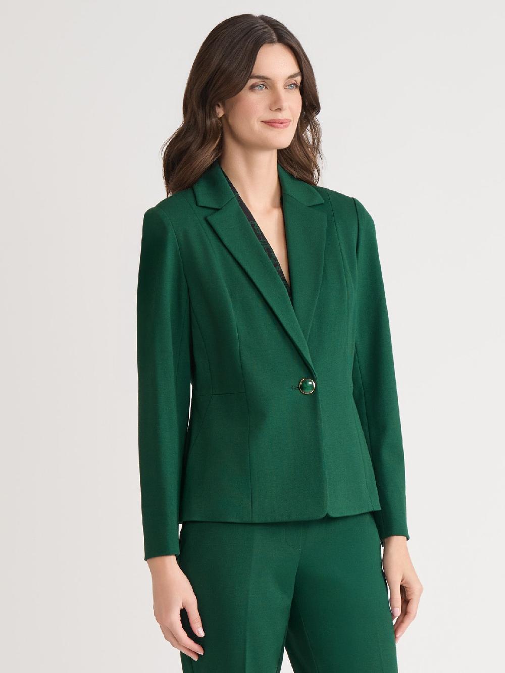 Kasper Plus One Button Jacket Iconic Stretch Crepe