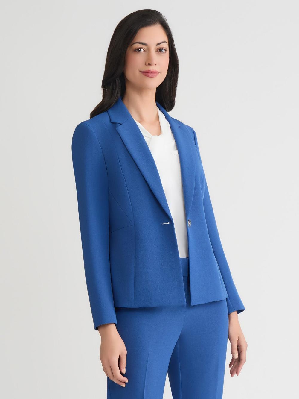 Kasper Plus One Button Jacket Iconic Stretch Crepe