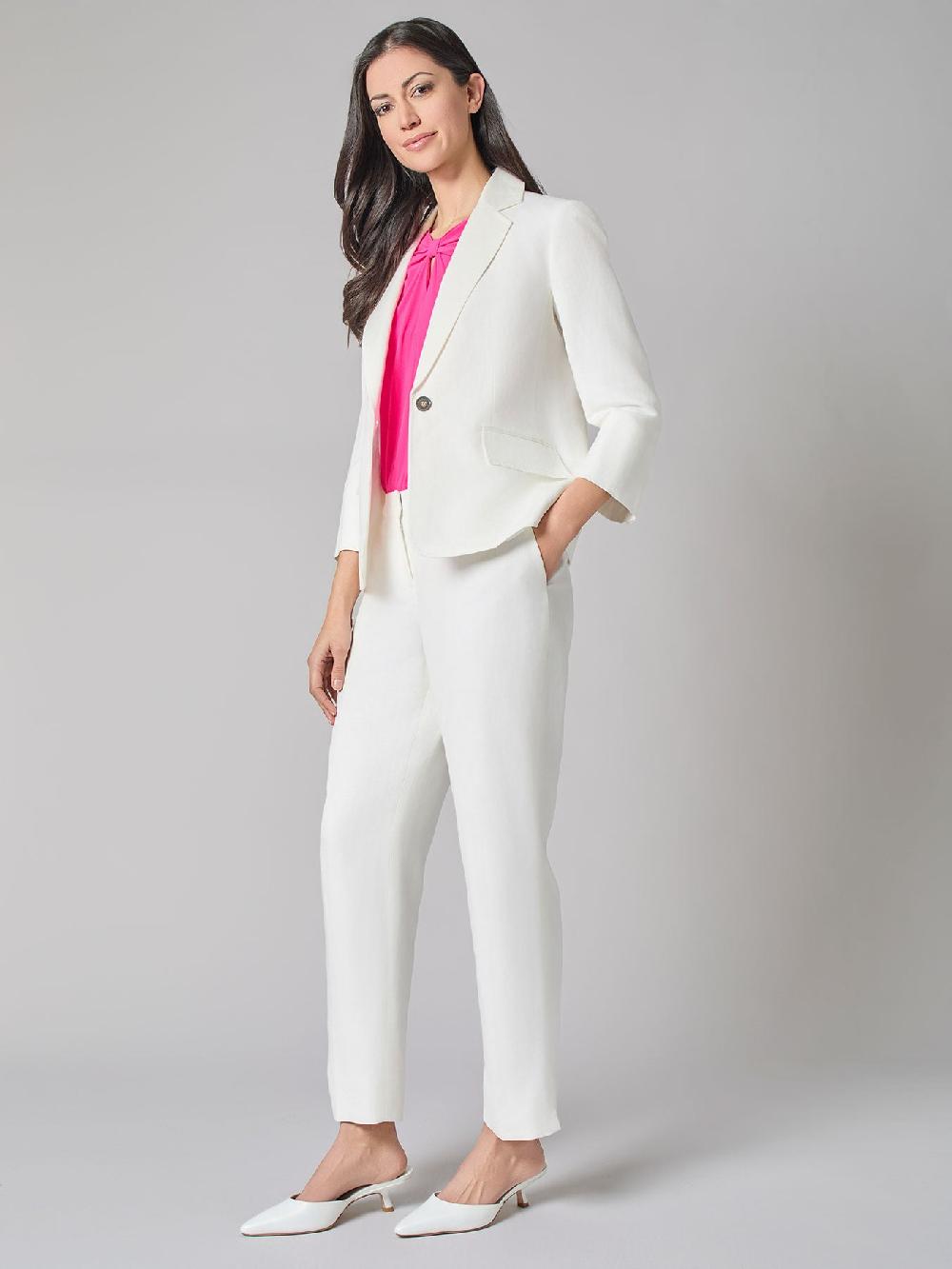 Kasper Plus One Button Jacket Linen