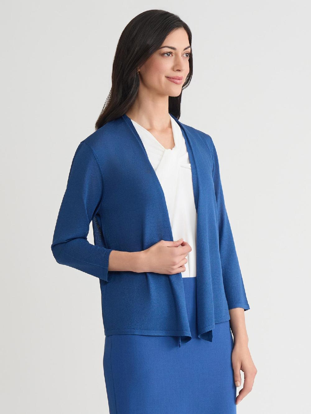 Kasper Plus Open Front A-Line Cardigan