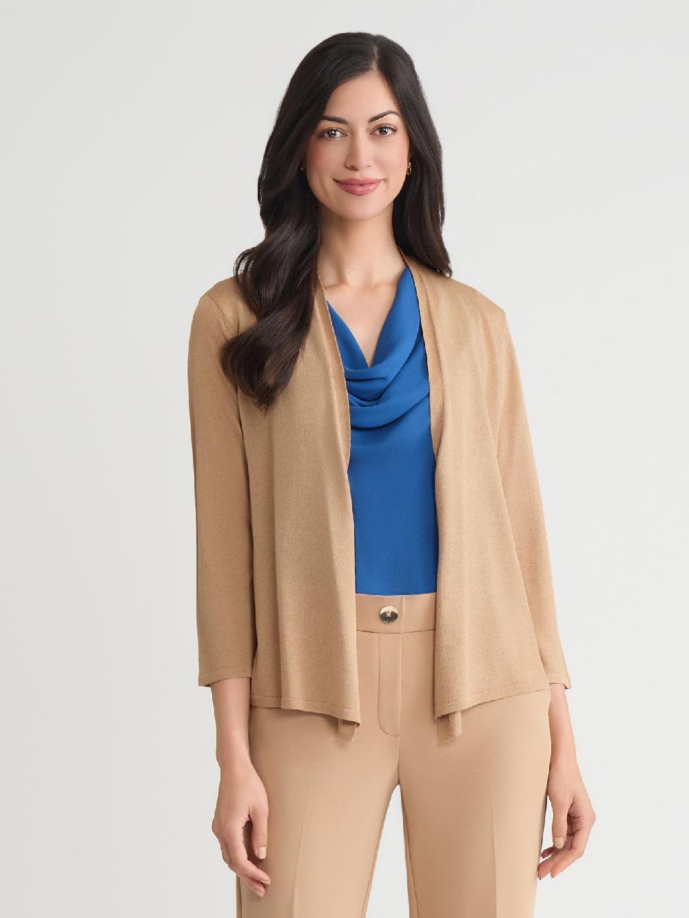 kasper Plus Open Front A-Line Cardigan