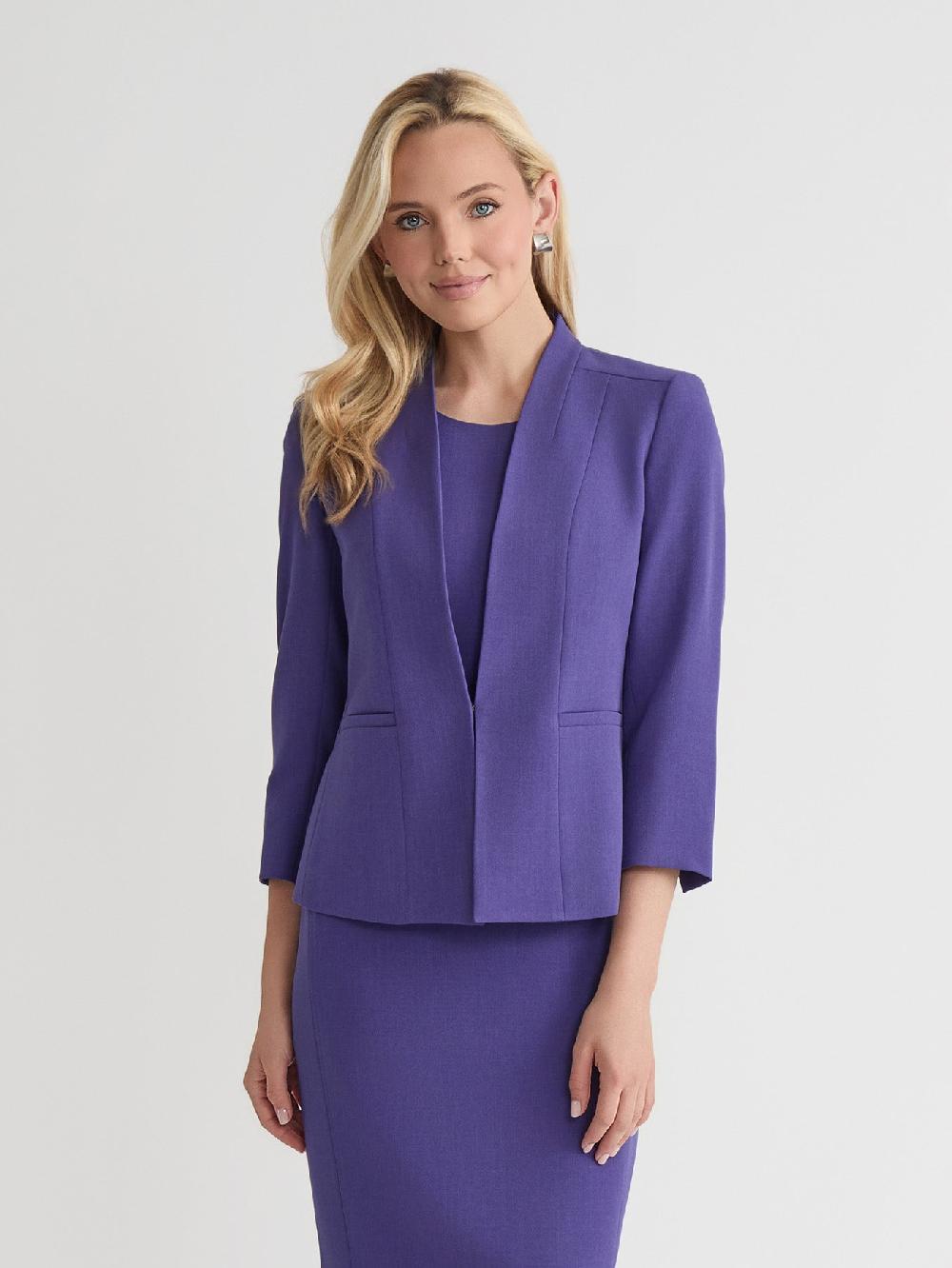 kasper Plus Open Front Jacket Iconic Stretch Crepe