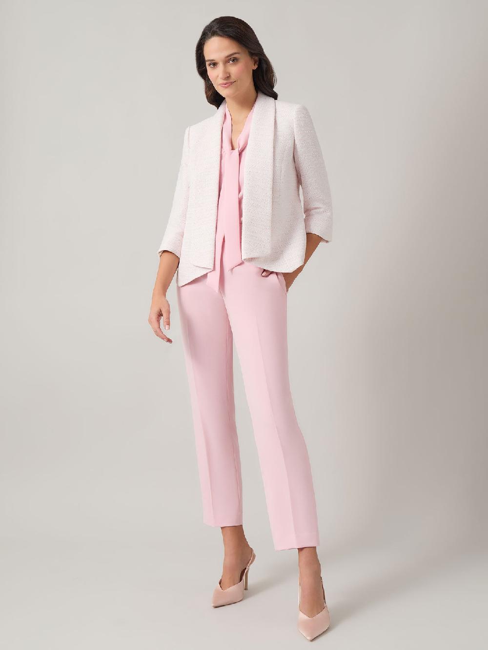 Kasper Plus Open Front Shawl Collar Jacket Tweed