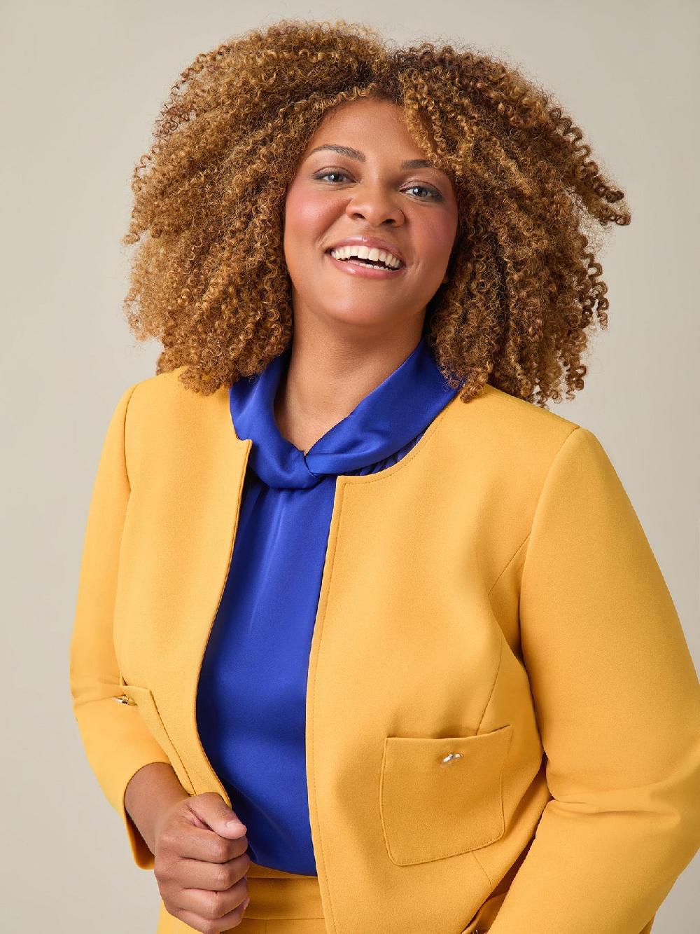 Kasper Plus Patch Pocket Jacket Gold Signature