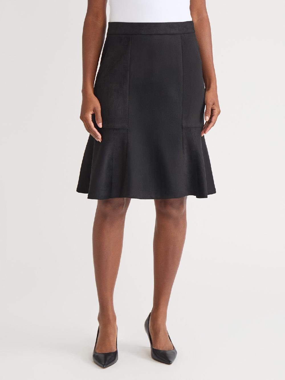 kasper Plus Pull On Flare Skirt Scuba Knit