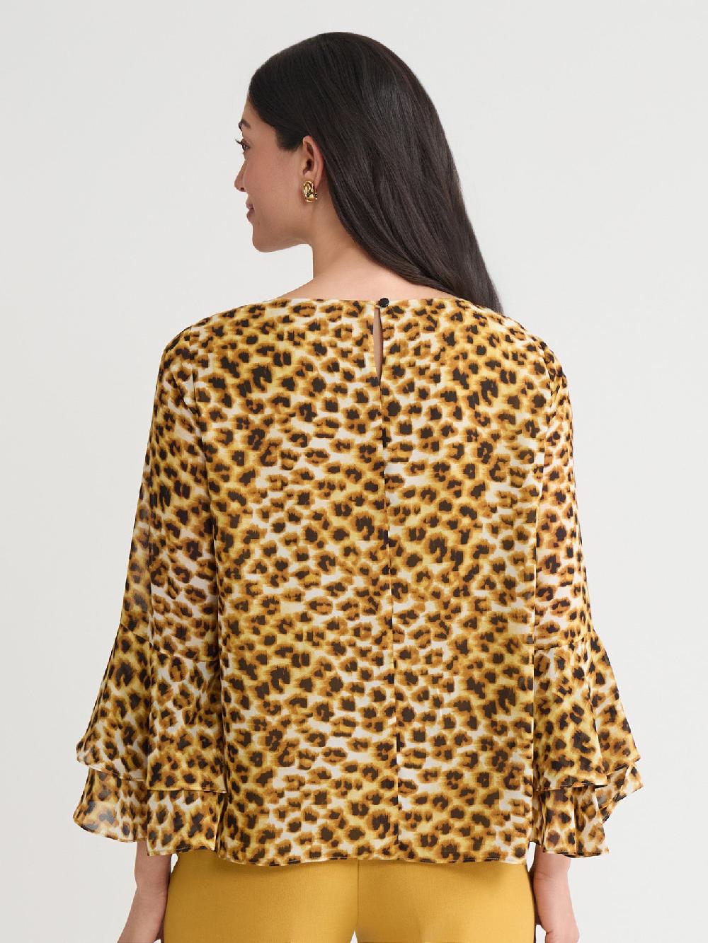 Kasper Plus Ruffle Sleeve Blouse Soft Drape